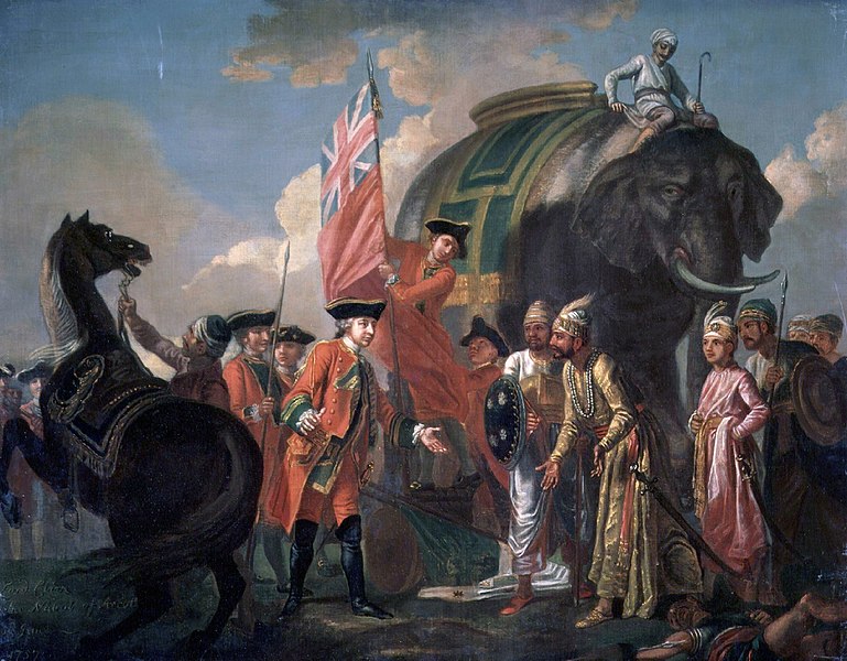 Robert Clive and Mir Jafar after the Battle of Plassey, 1757