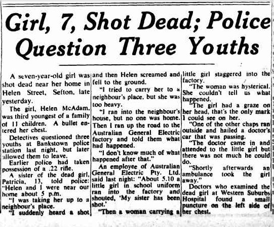 girl shot  in  Sefton SMH Sep 28 1954